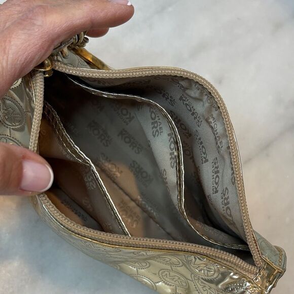 Michael Kors Shimmering Gold Cosmetic Case Pouch - Picture 13 of 14
